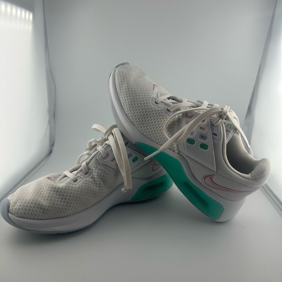 NIKE AIRMAX girls/kids/youth green/white/pink swoosh sneakers/shoes size 5 - Picture 1 of 6